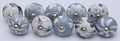 Zoyas Grey White Hand Painted Ceramic Knobs Cabinet Drawer Pull By 10 Knob 