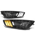 Led Turn Signal Drl Bezel Driving Fog Lights Compatible With Ford Focus 15-17 Driver And Passenger Side Black Housing Clear