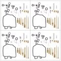 4-pack Carburetor Rebuild Kit Replacement For Honda Cb900f Super Sport Cb900c Custom Cb1000c 1980-1983 Repair