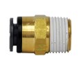 Ql1368-4a Brass Dot Composite Push Lock Fitting Male Connector For Nylon Tubing 4 In Tube Size 1 8 Pipe Thread Pack Of 10 