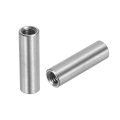 10pcs M4 Round Connector Nuts 304 Stainless Steel Coupling 15mm 0 6 Length Sleeve Rod Bar Stud Nut For Bracket M4x15x6mm 