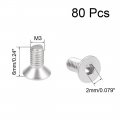 Uxcell M3x6mm Flat Head Machine Screws Inner Hex Screw 304 Stainless Steel Fasteners Bolts 80pcs