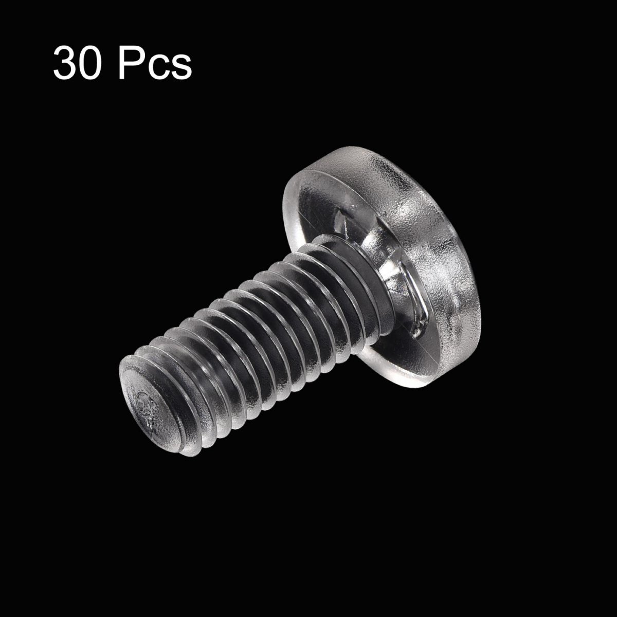 M8x16mm Plastic Phillips Bolts 30pcs Pc Pan Head Machine Screws Transparent