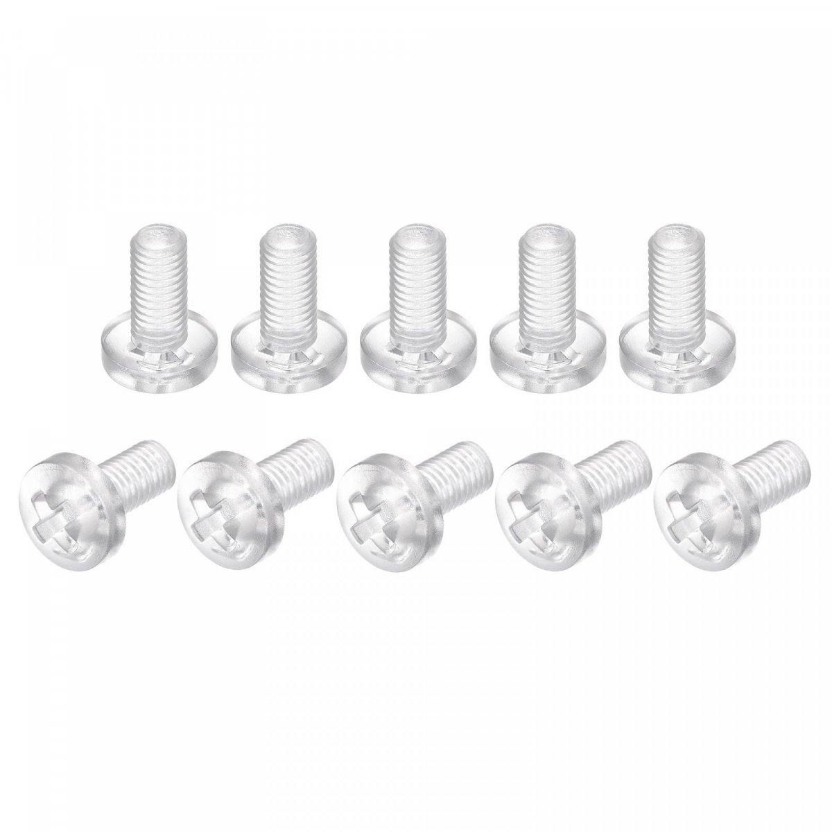 M8x16mm Plastic Phillips Bolts 30pcs Pc Pan Head Machine Screws Transparent