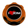 Vms Racing Orange Oil Cap With I Love Jdm Emblem In Cnc Machined Billet Aluminum Compatible Honda Acura Integra