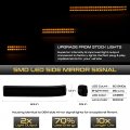 Sequential Turn Signal Vipmotoz Dark Smoked Amber Led Strips Side Mirror Indicator Marker Light Blinker Lamp Replacement For