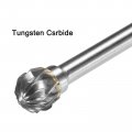 Uxcell Tungsten Carbide Rotary Files 1 8 Shank Double Cut Ball Shape Burrs Tool 6mm Dia For Die Grinder Drill Bit Wood Soft