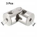 Uxcell 3pcs 2mm To Inner Dia Rotatable Universal Steering Shaft U Joint Coupler L18xd8