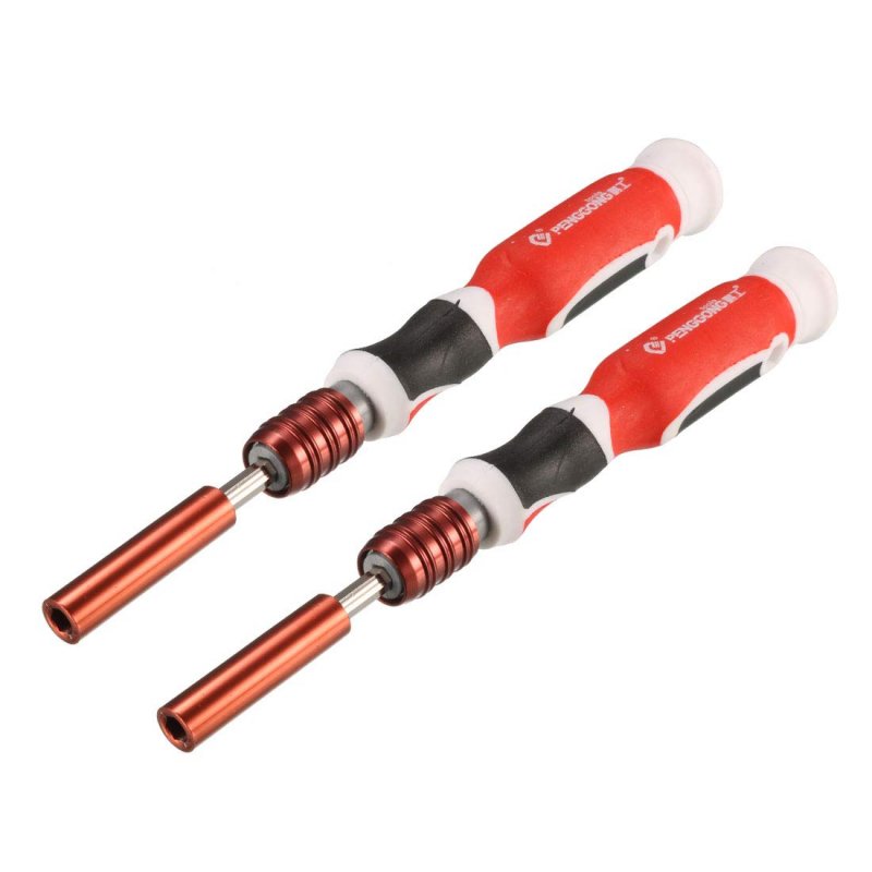 H4 4mm Tip Plastic Handle Telescopic Shaft Hex Socket Wrench 2 Pcs