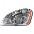 Partomotive For 08-17 Cascadia 113 125 126 Gliders Straight Tractor Truck Halogen Headlight With Bulb Left Driver Side 