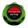 Vms Racing Green Oil Cap With Powered By B16 Emblem In Cnc Machined Billet Aluminum Compatible Honda Integra Series Engines