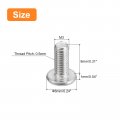Uxcell M3-0 5 X 8mm 100pcs Flat Round Head Screws 304 Stainless Steel Phillips Drive Machine Hardware Fastener For Furniture