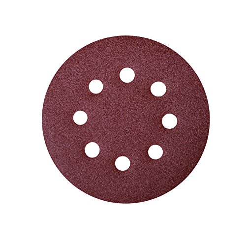 Powertec 45024 A O Hook And Loop 8 Hole Disc 5-inch 240 Grit 25 Pk