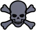White On Black Crossbones Skull Cross Bones Skeleton Pirate Jolly Roger Real Aluminum Auto Emblem Badge Nameplate