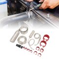 Stainless Steel Universal Radiator Hose Cover Kit Heat Resistant Sleeving Set Red 18 Pcs