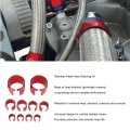Stainless Steel Universal Radiator Hose Cover Kit Heat Resistant Sleeving Set Red 18 Pcs