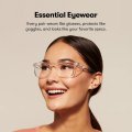Rectangle Z87 1 Certified Safety Glasses Anti Fog Blue Light Blocking Uv Protection Charcoal Lbf Size