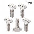 Uxcell M8x25mm T-slot Drop-in Stud Sliding Bolt Screw Carbon Steel For 40 Series Aluminum Profile 5pcs
