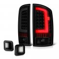 Black Smoke Neon Tube Tail Light Full-led License Plate Lamp Assembly Replacement Bundle For 2003-2006 Dodge Ram 1500 2500 3500 