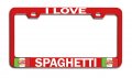 I Love Spaghetti Italian Italy Metal License Plate Frame Tag Holder Heavy Duty Stainless Steel Universal Fit For Us And Canada 