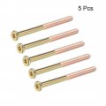 Uxcell M8x100mm Furniture Screw Hex Socket Machine Screws Zinc Plated Fasteners Bolts Half Thread Carbon Steel 5pcs