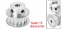 Uxcell Aluminum 15 Teeth 5mm Bore 5 08mm Pitch Timing Belt Pulley For 10mm
