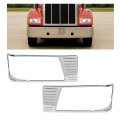 Hecasa Front Pair Headlight Bezel For Peterbilt 377 Turck Replacement 16-06264 Light Lamp Headlamp Door Cover Trim Plastic Abs 