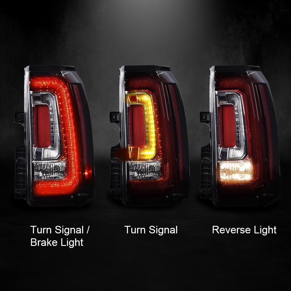 Led Bar Tail Light Assembly For Gmc Yukon And Xl 2015 To 2020 Passenger Side Rear Right Brake Lamp Fits Denali Sle Slt Clear