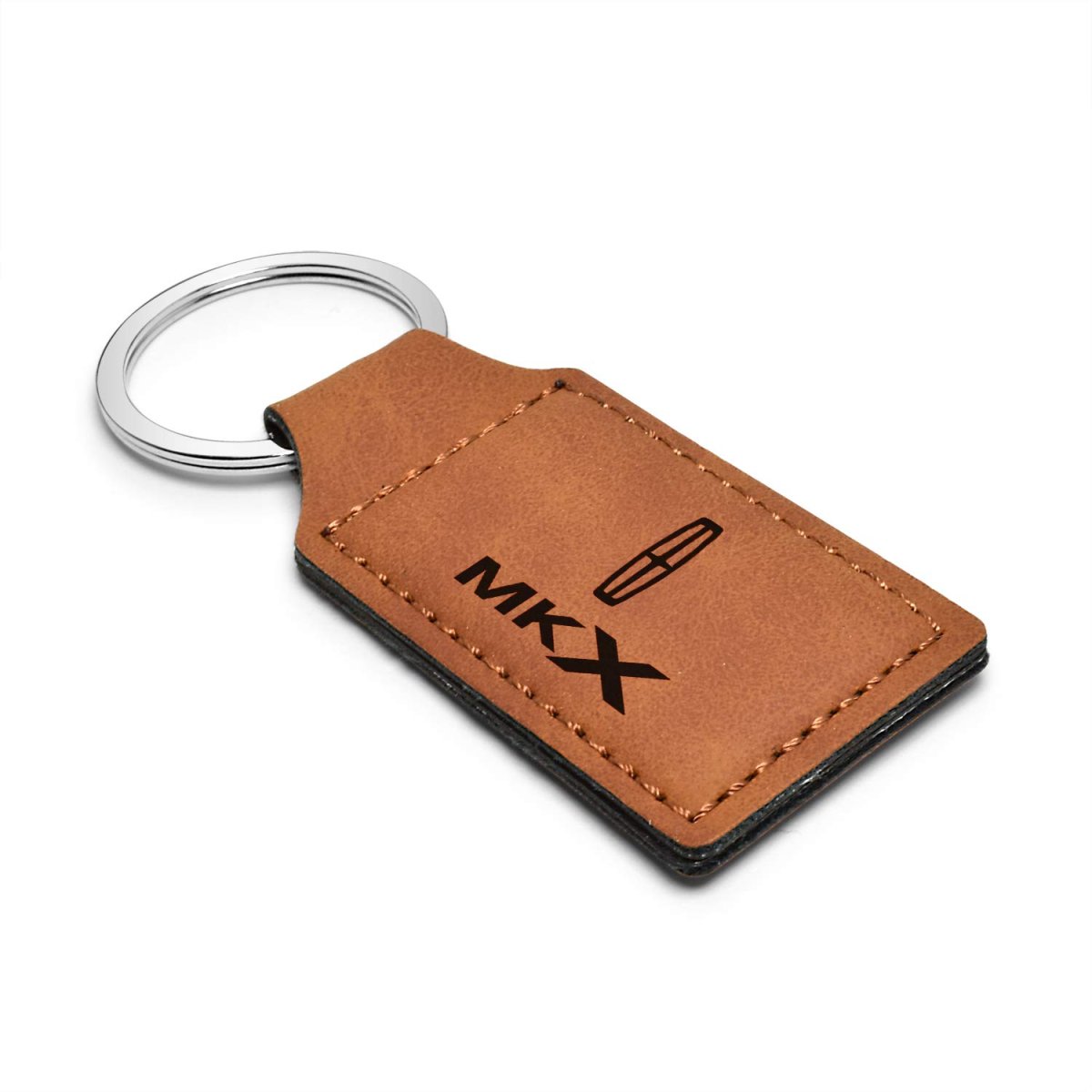 Lincoln Mkx Rectangular Brown Leatherette Key Chain 3 75 In X 1 25 Elegant Licensed Accessory