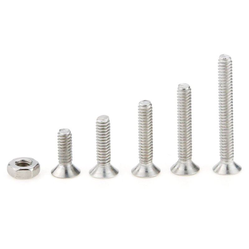 Metric M2 Hex Socket Flat Head Countersunk Bolts And Nuts Assortment Kit 304 Stainless Steel 210 Piece Set With Storage Case