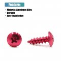 Uxcell 30pcs 5mm Red Metal Motorcycle Car Cross Head Self Tapping Bolts Bumper Screws Caps Universal Replacement