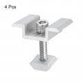 Uxcell Set Of 4 Solar Panel Mount Mid Clamps 35mm Aluminum Clamp System Install Accessories For Pv Mounting Bracket