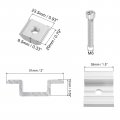 Uxcell Set Of 4 Solar Panel Mount Mid Clamps 35mm Aluminum Clamp System Install Accessories For Pv Mounting Bracket