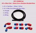 Autobahn88 Diy Hose Combo Set With An4 Synthetic Rubber Dual-layer Braided Lightweight Fiber Stainless Steel X10 Feet 3m End