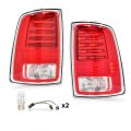 Led Tail Lights Assembly Pair For Dodge Ram 1500 2013 To 2018 2500 3500 2014 Red Lens Chrome Housing With Bulb And Harness 