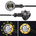 Surpassme 2pcs Motorcycle Turn Signal White Sequence Amber Led Indicator Light Daytime Running Lights Drl Switchback Glow For 