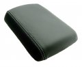 Fits 2005-2012 Nissan Pathfinder Synthetic Black Leather Center Console Armrest Cover With Gray Stitching Skin Only 
