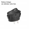 Uxcell Spst Boat Rocker Switch Oval Toggle For Marine 2pins On Off Ac250v 6a 125v 10a 2pcs