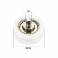 Uxcell Bearing Roller With Threaded Rod 30x11mm M6 U Groove For Sliding Door Track Guide Nylon White Pack Of 4