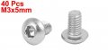 Uxcell M3x5mm 316 Stainless Steel Fully Thread Button Head Hex Socket Cap Screw 40pcs