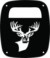 Stag Deer Head Tail Lamp Light Covers For Jeep Cj Yj And Tj Wranglers Black Set Of 2 Uv Resistant Plastic Waterproof Rear 