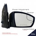 Spieg Passenger Side Mirror Replacement For Ford Escape S 2013-2016 Power Adjusted Heated Textured Rh