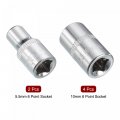 Uxcell 1 4-inch Drive By 5 5mm And 10mm Shallow Socket Set Of 6 Pcs Metric 6-point Cr-v Steel