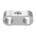 X Autohaux 3pcs Aluminum Alloy An4 Car Hose Separator Clamp Fuel Line Connector For Oil Silver Tone