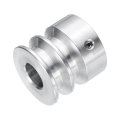 V-type Pulley 12mm Bore 30mm Outer Dia Double Groove Aluminum Alloy For Motor Shaft Drilling Machine 6mm 1 4 Pu Shape Belt 