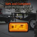 True Mods 12 Pack Amber Rectangle Led Trailer Marker Lights 2 5 In Clearance Side With Black Bezel For Truck Rv Boat Marine