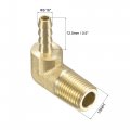 Uxcell Brass Hose Barb Fitting Elbow 3 16 Inch X 1 8 Npt Male Thread Right Angle Pipe Connector