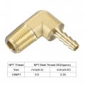 Uxcell Brass Hose Barb Fitting Elbow 3 16 Inch X 1 8 Npt Male Thread Right Angle Pipe Connector