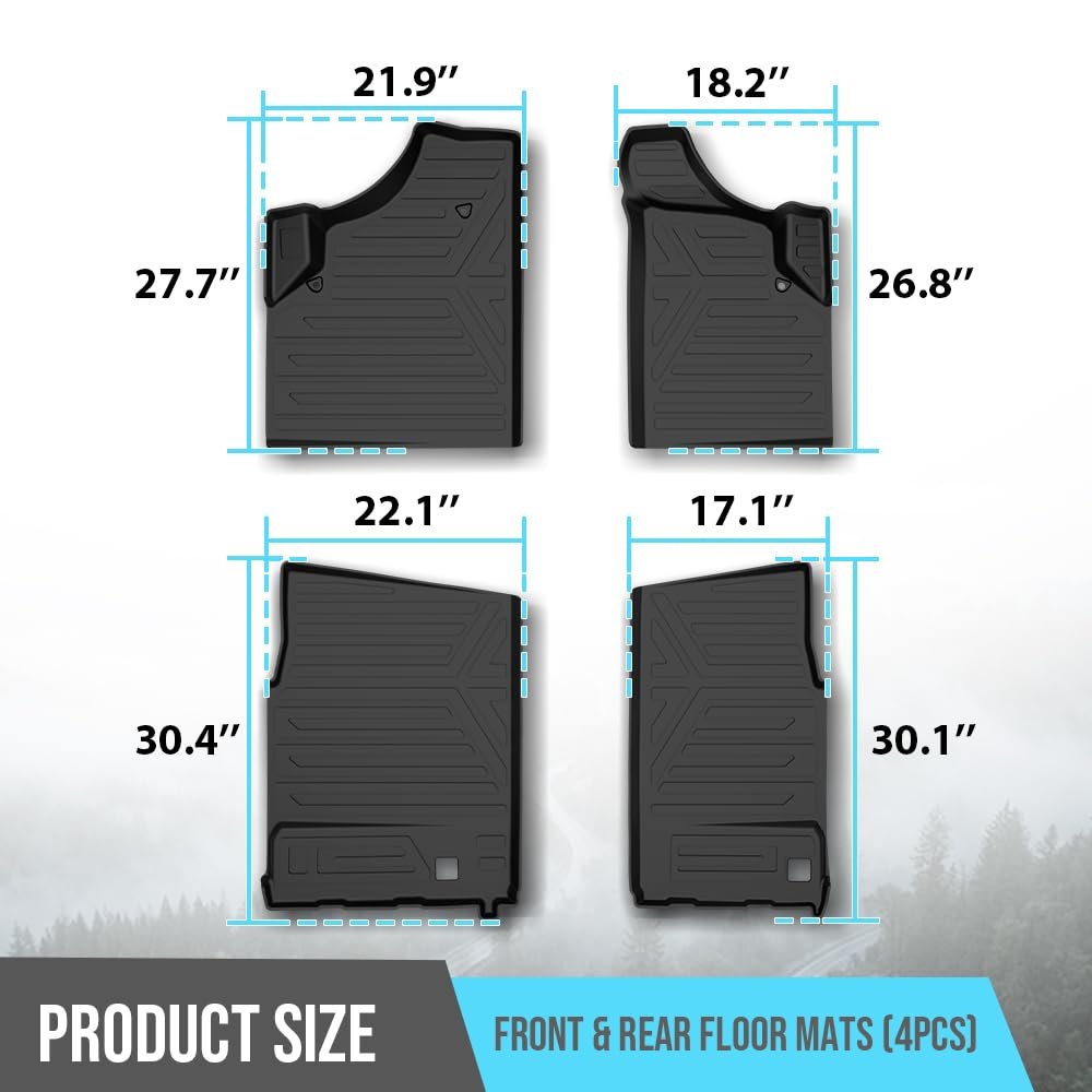 Tpe Front Floor Mat Pad Liners For Can Am Defender Max Hd7 Hd8 Hd9 Hd10 2016 2025 All Weather Protection 1st Row Cargo Mats 4