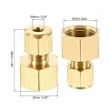 Uxcell Compression Tube Fitting M18x1 5mm Female Thread X 6mm Od Straight Coupling Adapter Brass